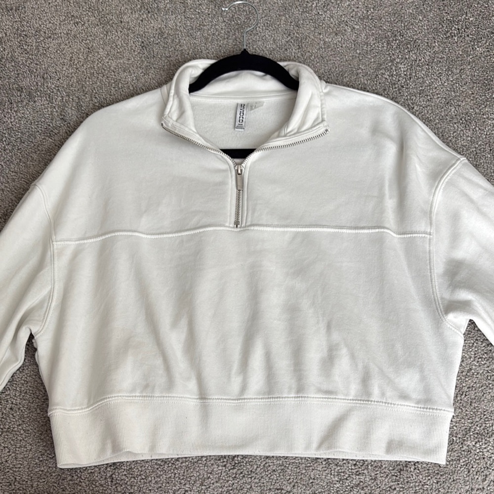 Divided White Quarter-Zip Sweatshirt